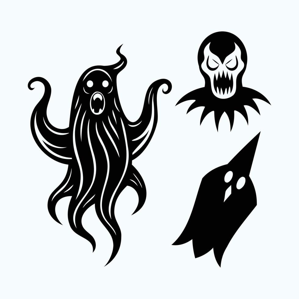 Halloween ghost, ghost, monster, monster, ghost, ghost, ghost, ghost, ghost vector