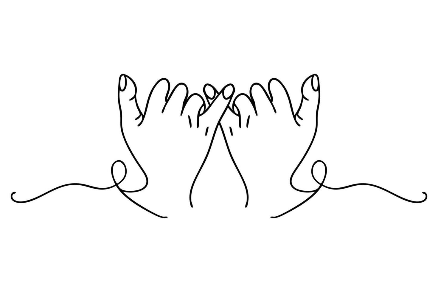 Two hands are holding a rope and a bow vector