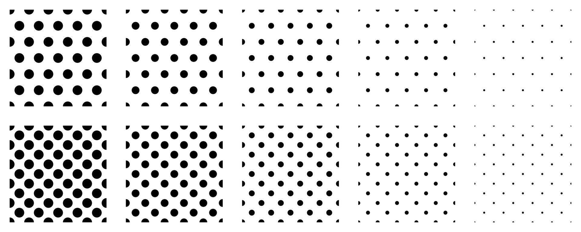 Set polka dots seamless pattern. Simplae background for web or print. Abstract surfece. vector