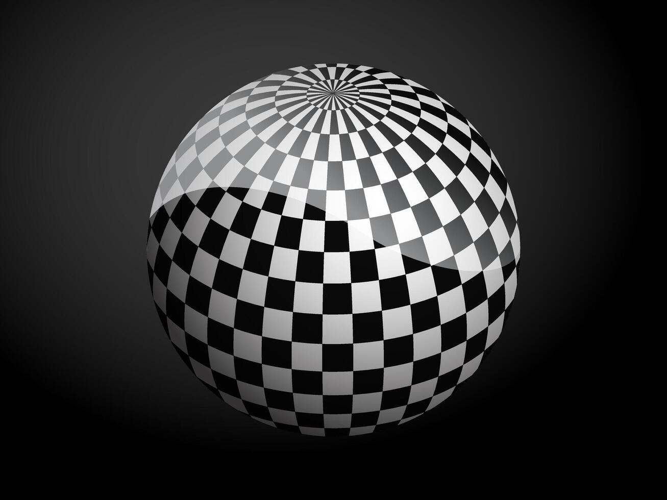 Abstract pattern cover black and white 3D ball. illustration on dark background. vector