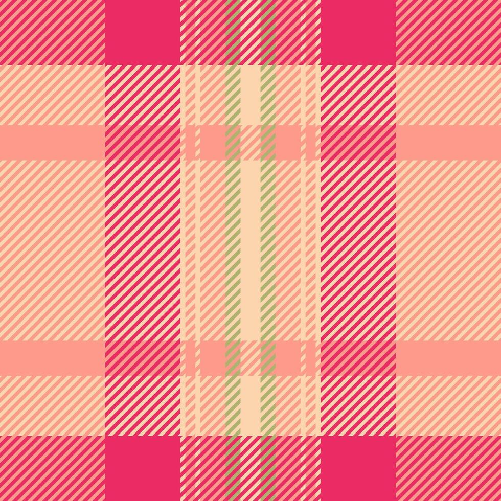 Greeting card tartan seamless, pure textile check fabric. 20s texture background plaid pattern in red and orange colors. vector