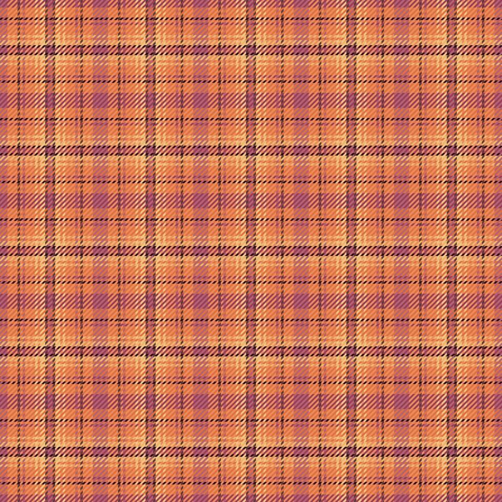 Drapery tartan plaid check, continuity background textile . Styled seamless texture pattern fabric in orange and red colors. vector