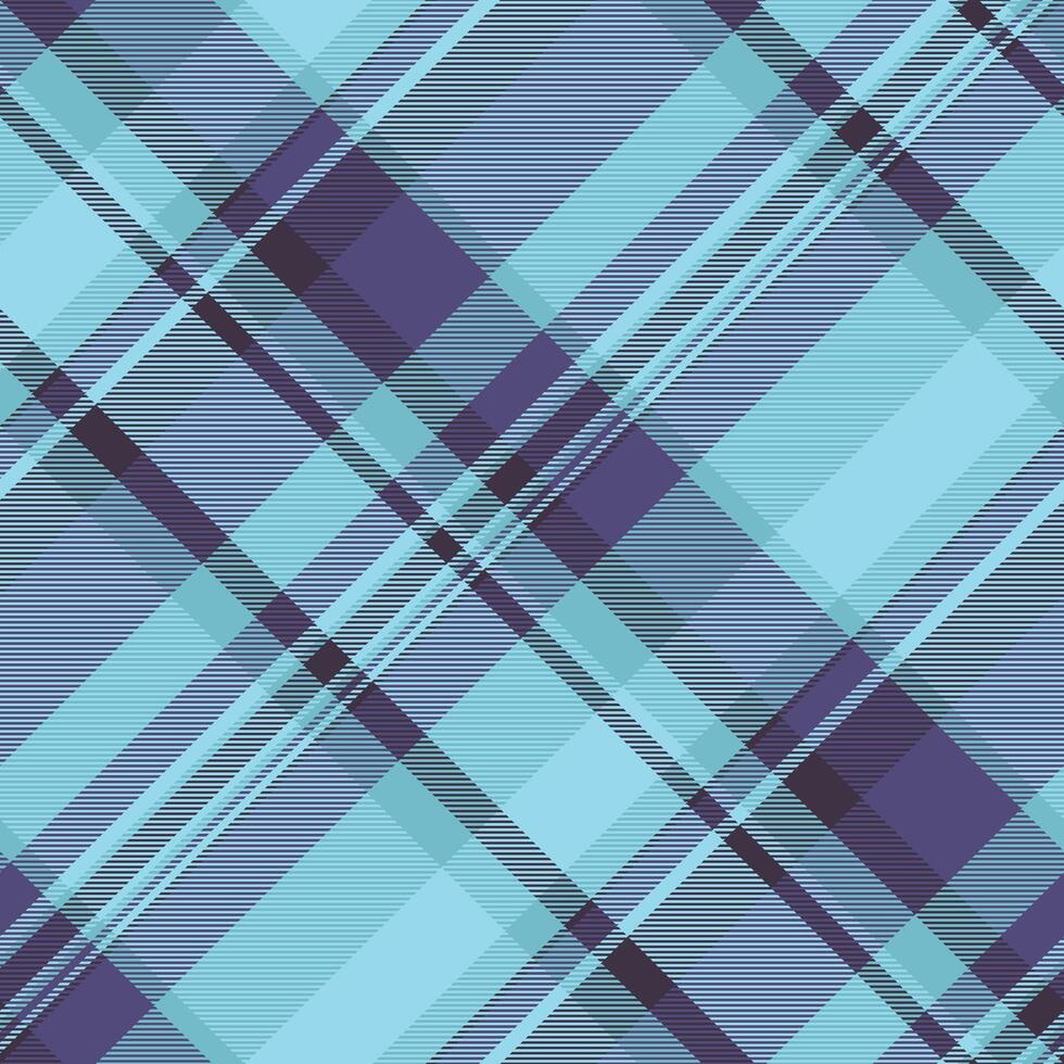 Idyllic check tartan pattern, punk background plaid seamless. Layout fabric textile texture in cyan and indigo colors. vector