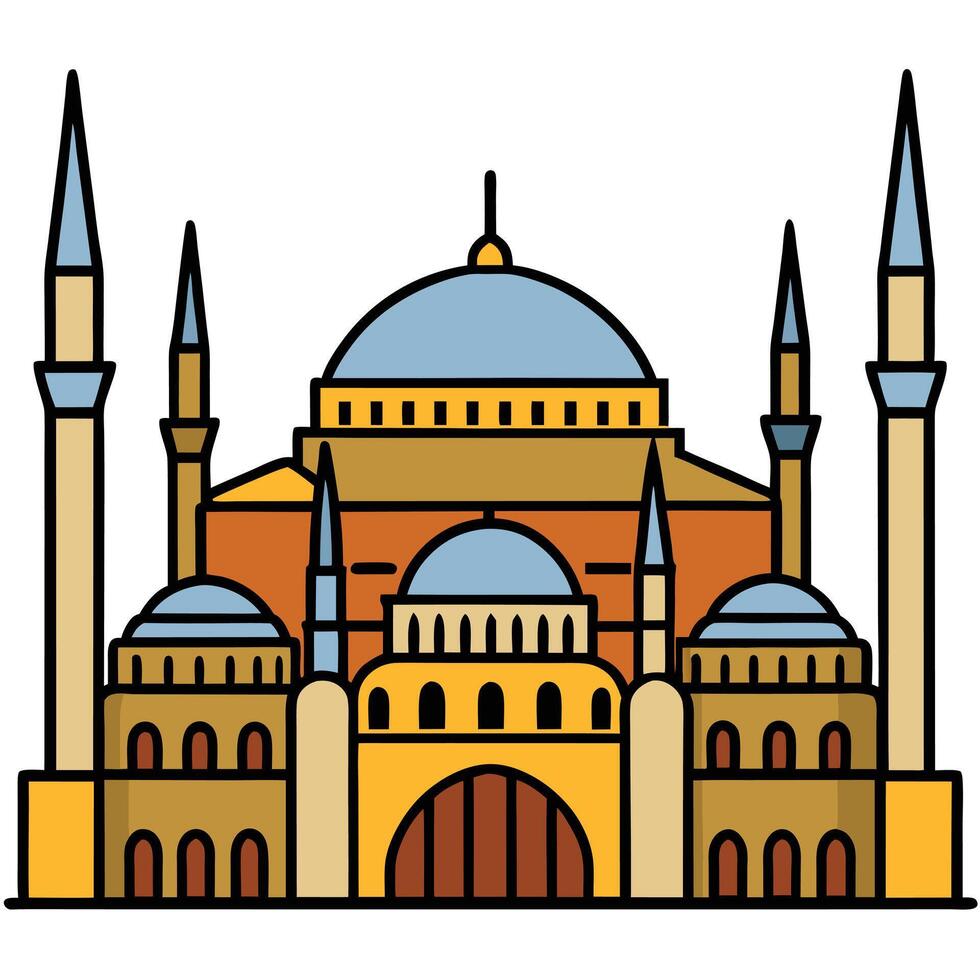 The blue mosque in istanbul, turkey vector