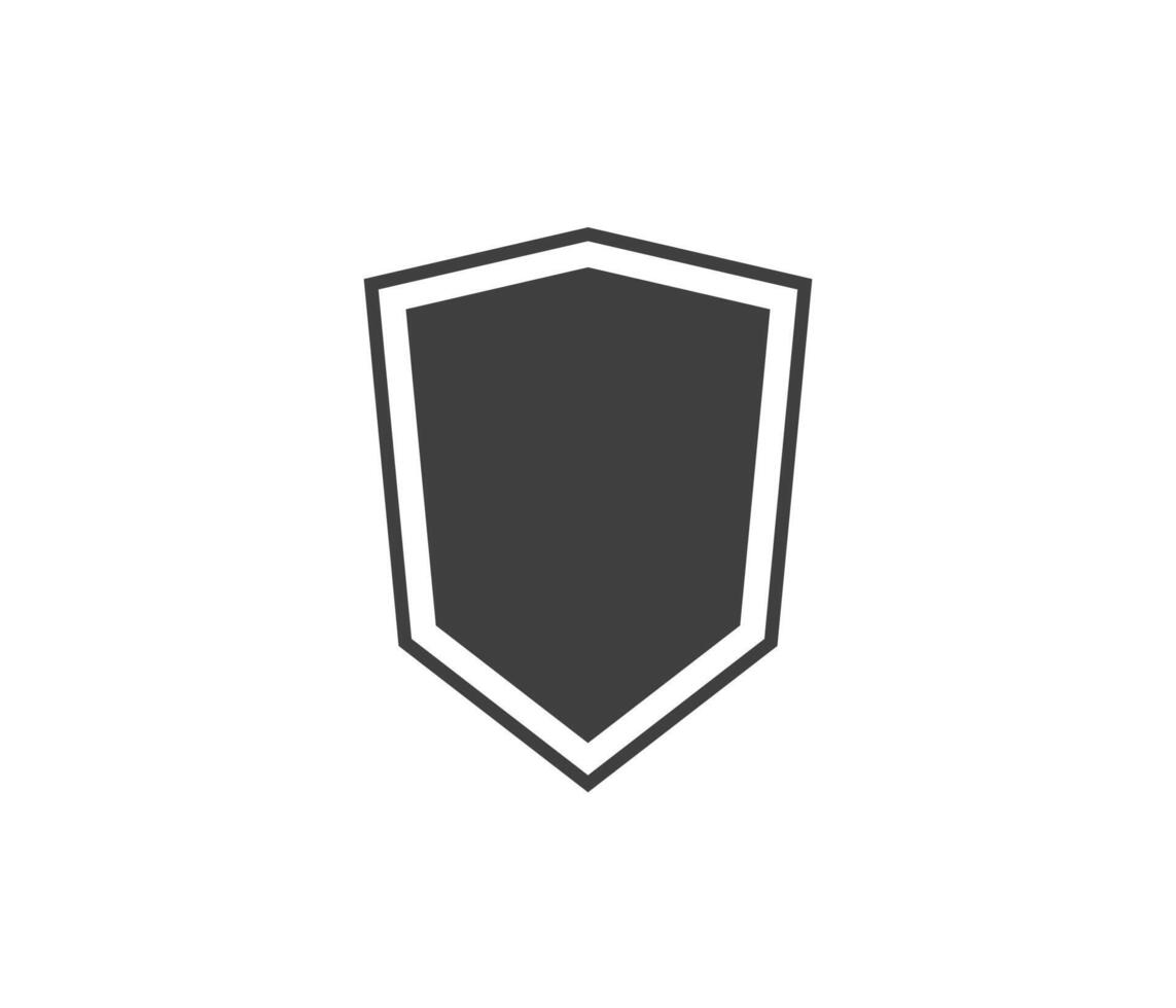 Shield black and white logo. Guarantee, insignia and guard symbol. Security icon vector