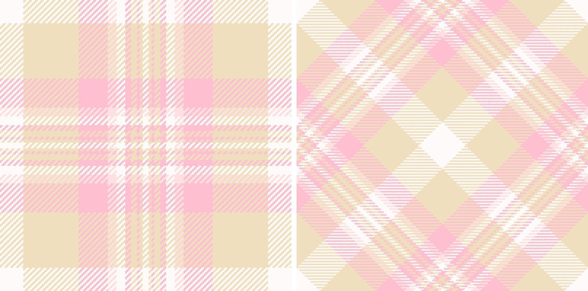 Fabric check seamless of pattern textile tartan with a texture plaid background. Set in spring colors. School uniform trends. vector