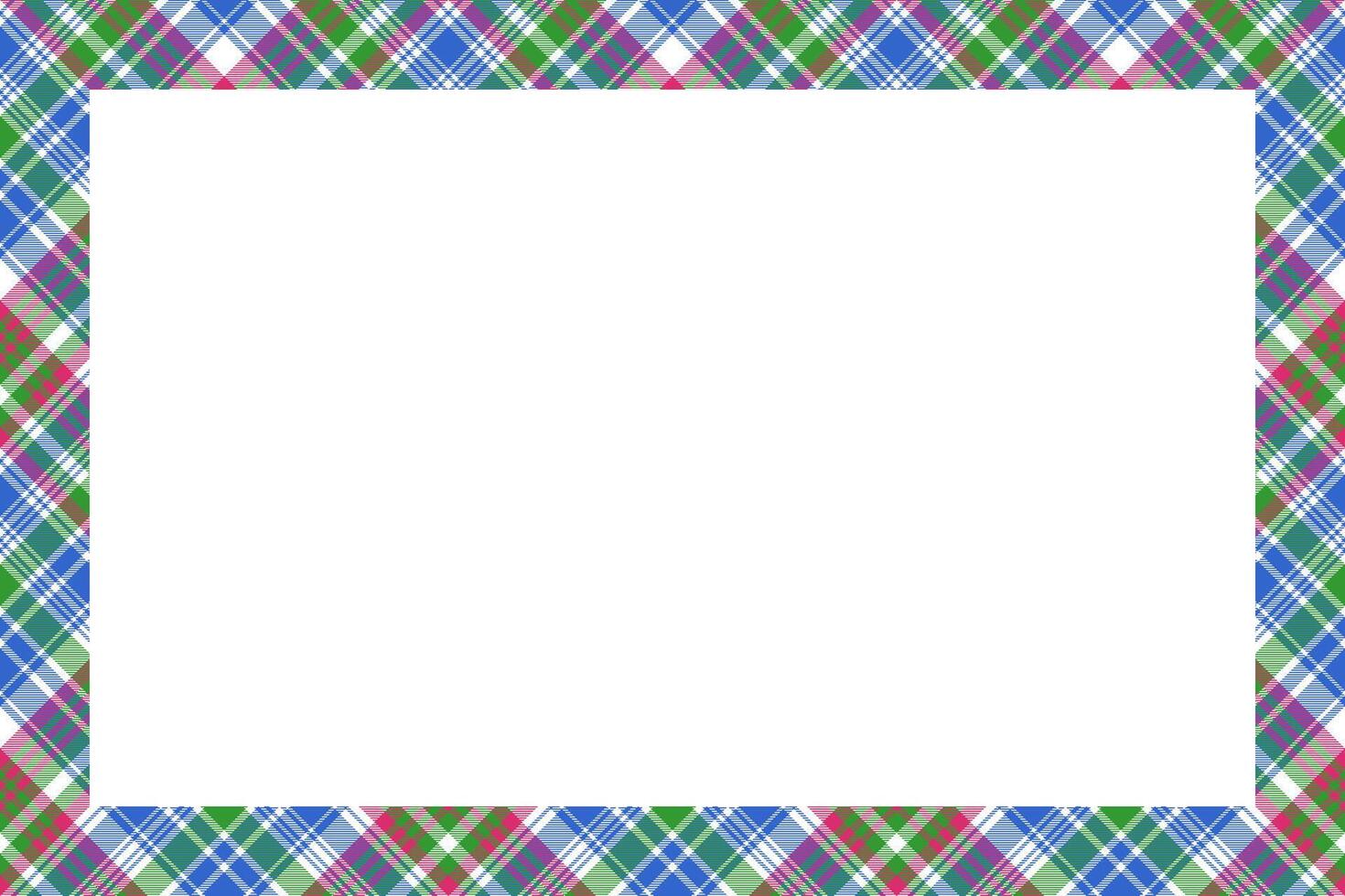 Rectangle borders and Frames . Border pattern geometric vintage frame design. Scottish tartan plaid fabric texture. Template for gift card, collage, scrapbook or photo album and portrait. vector
