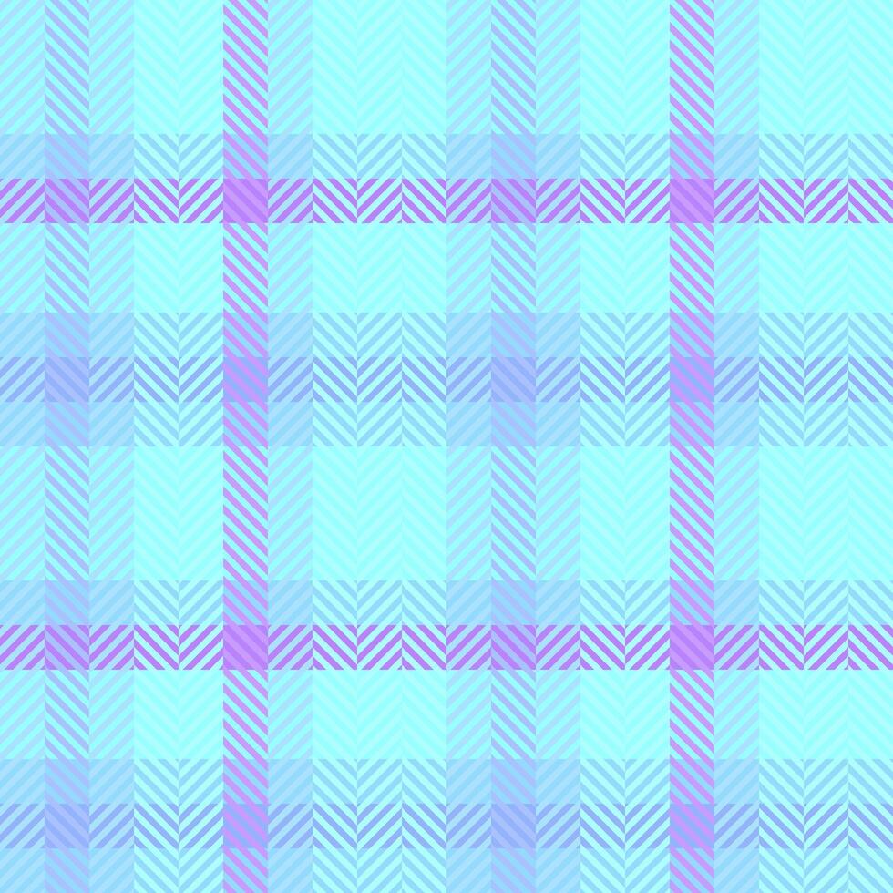 Velvet plaid pattern, greeting fabric textile texture. Poncho seamless check tartan background in teal and cyan colors. vector
