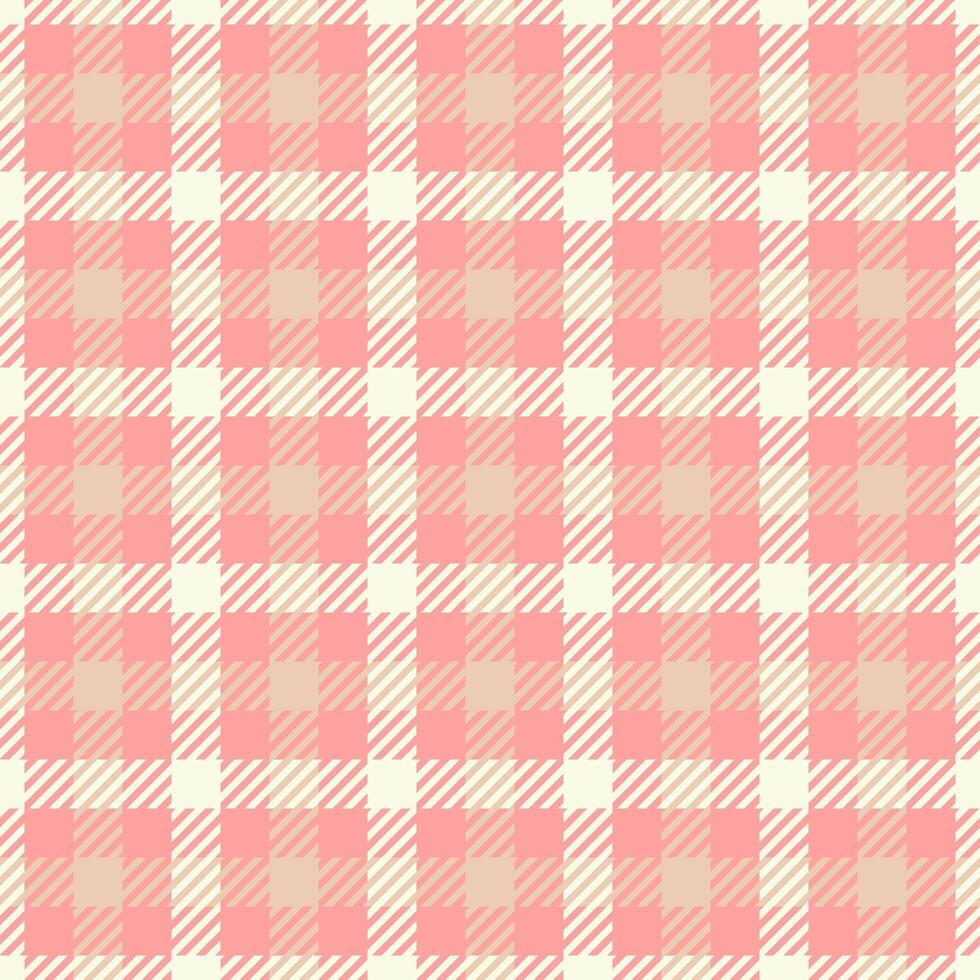 Coloured tartan fabric plaid, idyllic check seamless textile. Art background pattern texture in red and white colors. vector