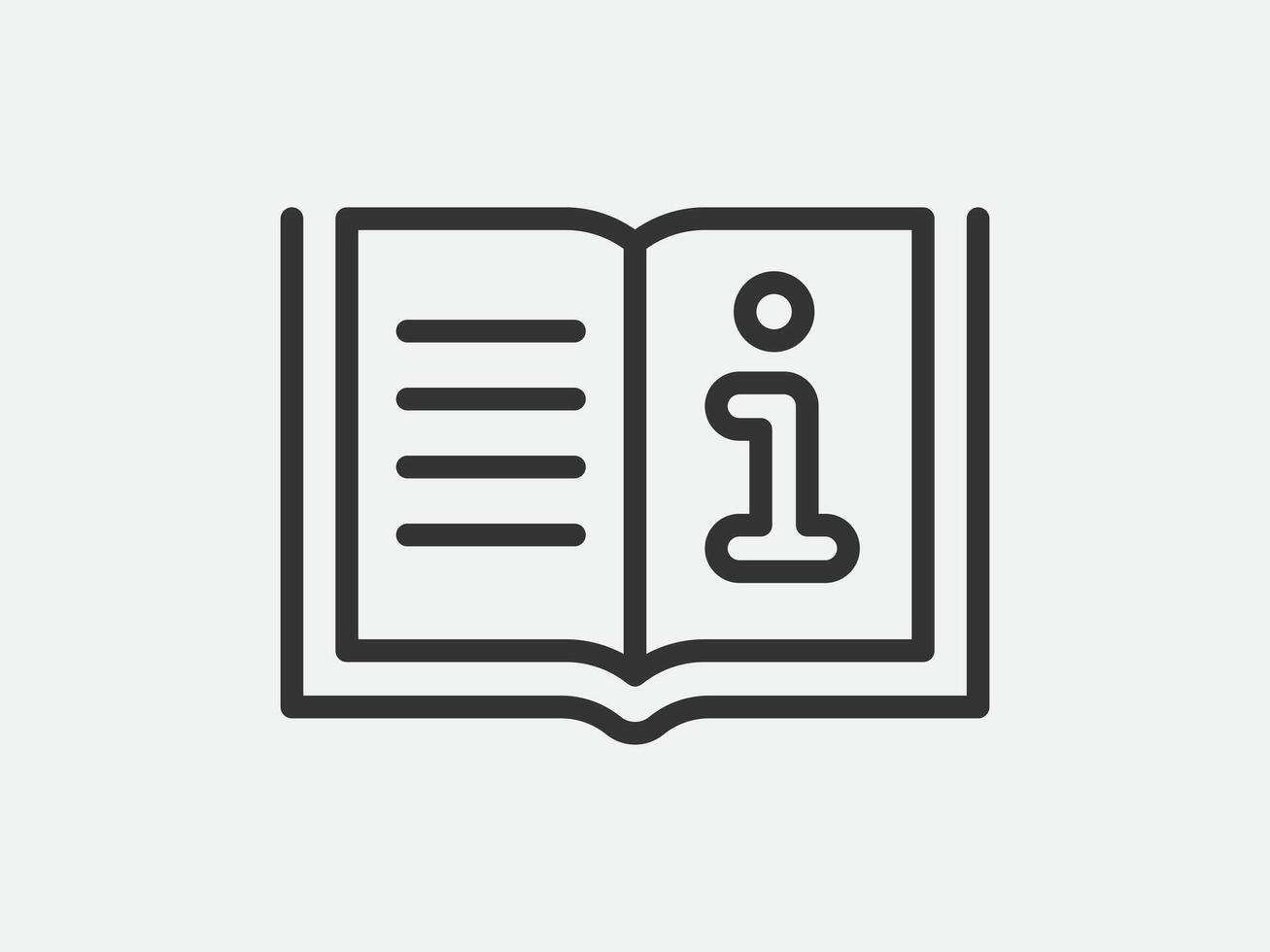 Guide icon , user manual. Service information document, instruction. vector