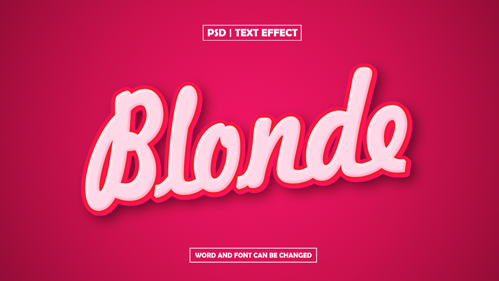 Blonde 3D Editable Text Effect psd