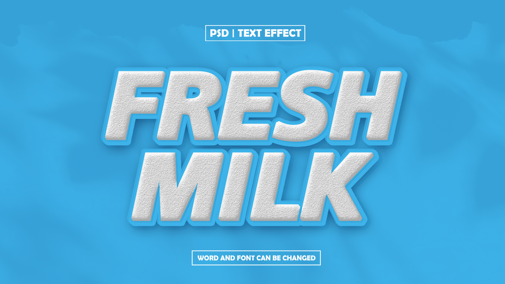 Fresh Milk 3D Text Effect psd