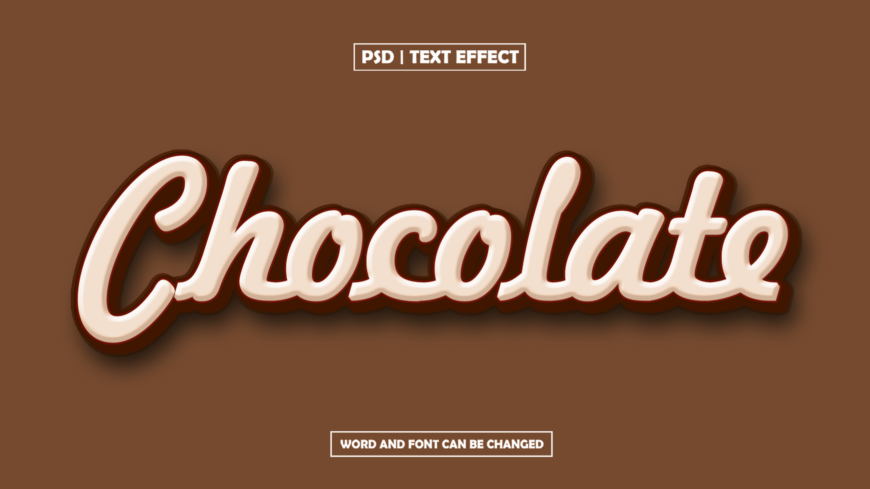 Text Effect Chocolate Editable psd
