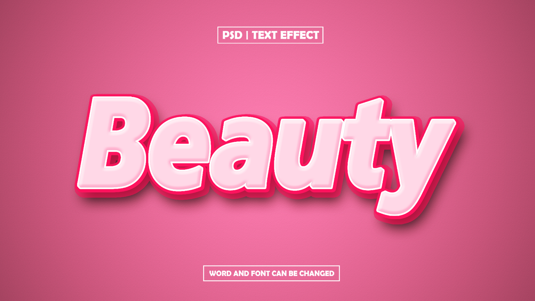 Beauty 3D Editable Text Effect psd
