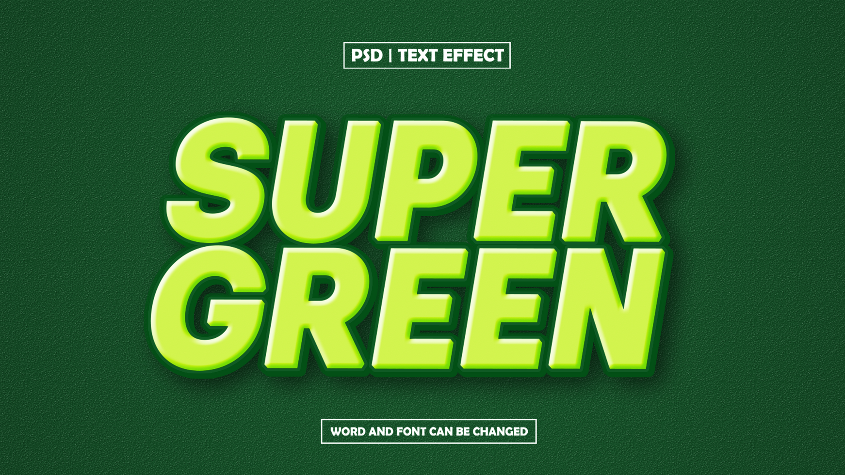Super Green Text Effect Editable psd