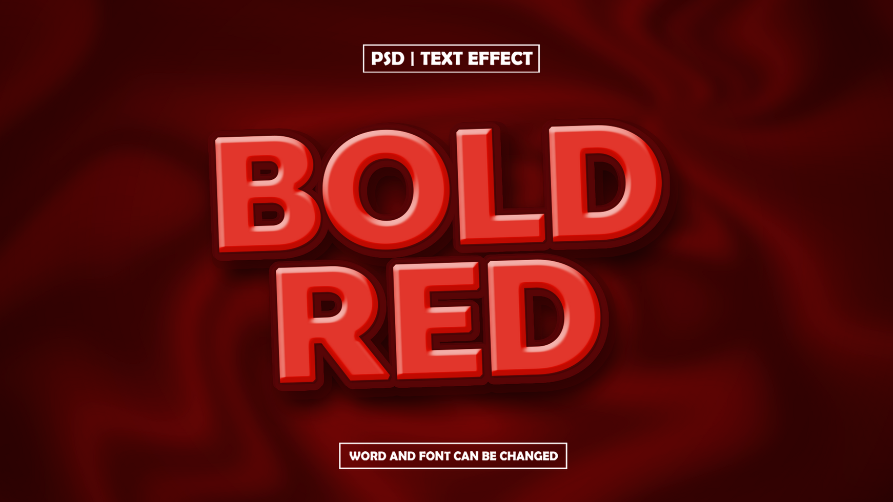 Bold Red Text Effect Editable psd