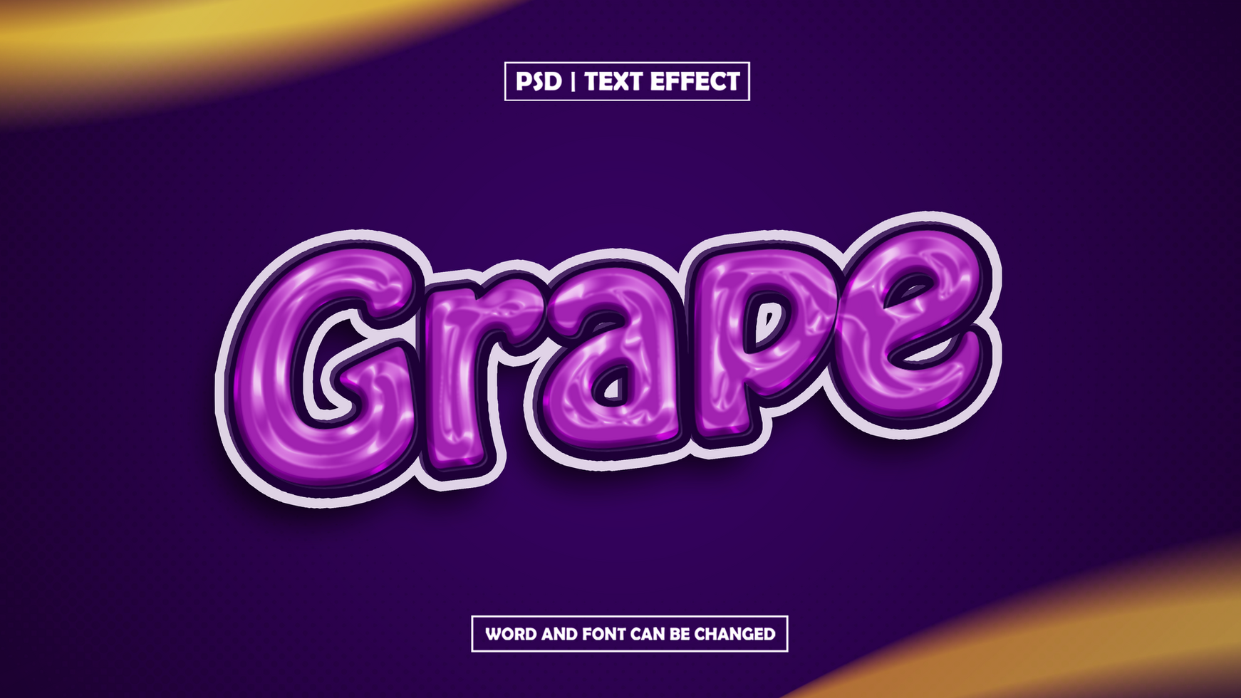 Grape 3D Editable Text Effect psd