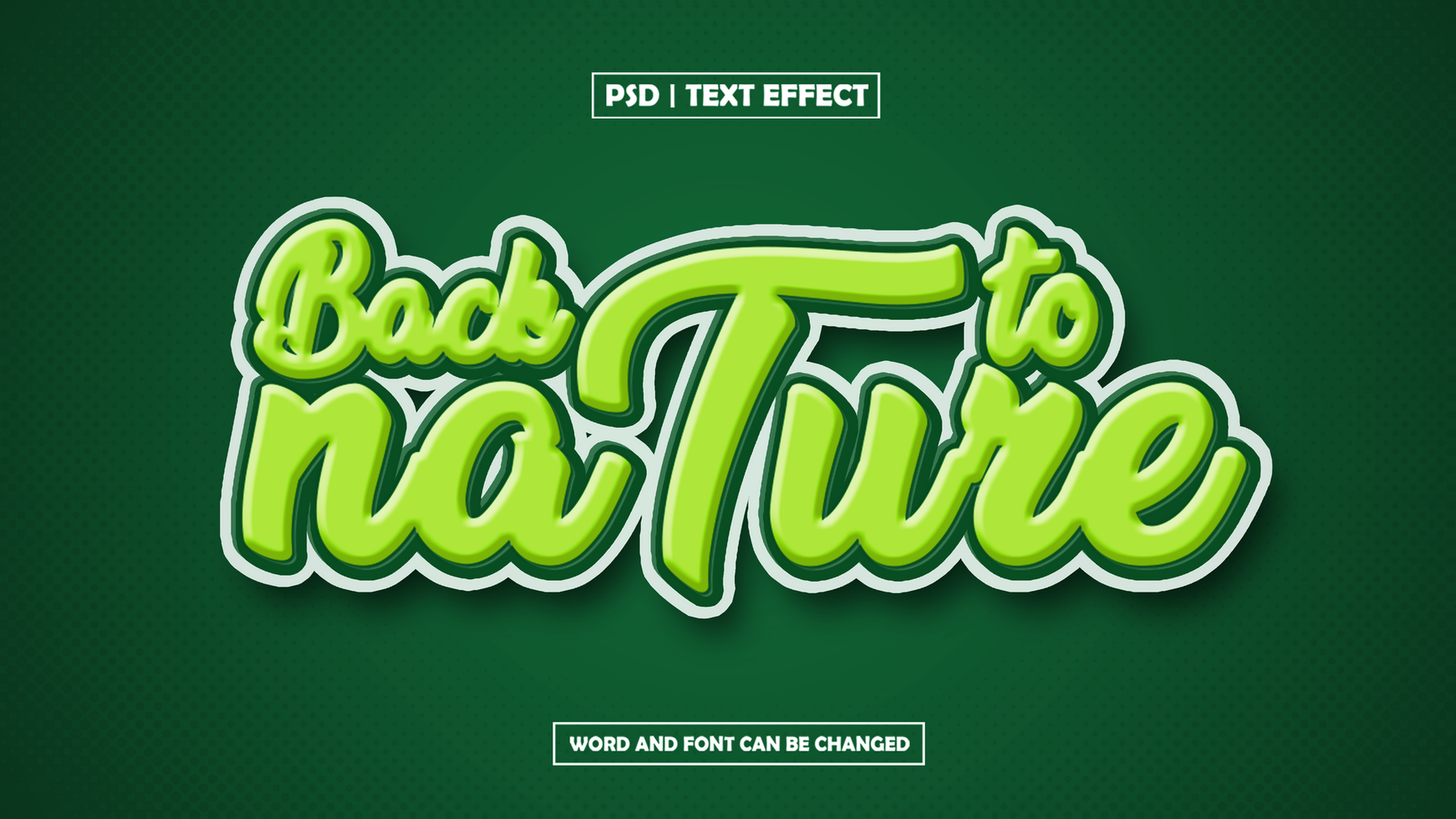 Back To Nature 3D Text Effect psd
