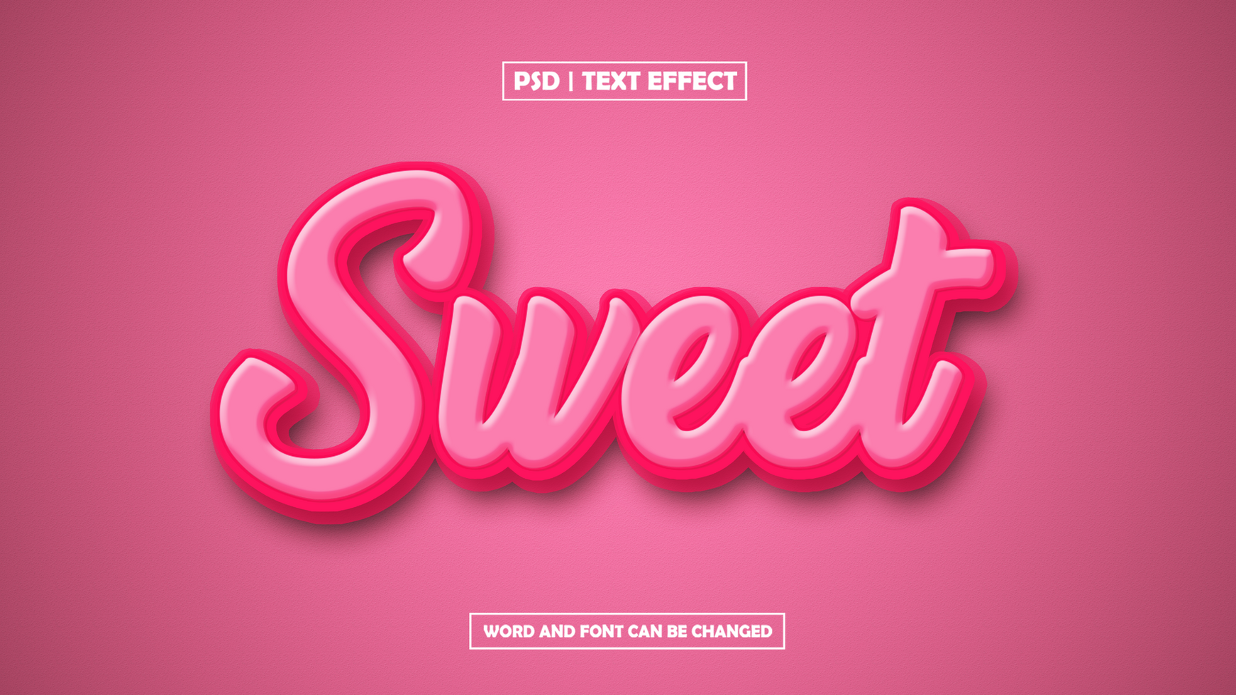 Sweet 3D Text Effect psd