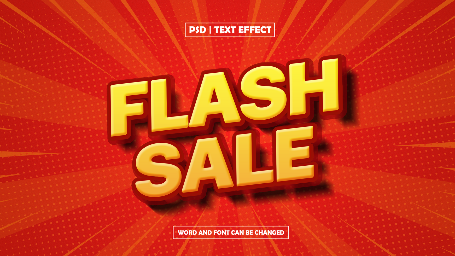 Flash Sale 3D Text Effect psd