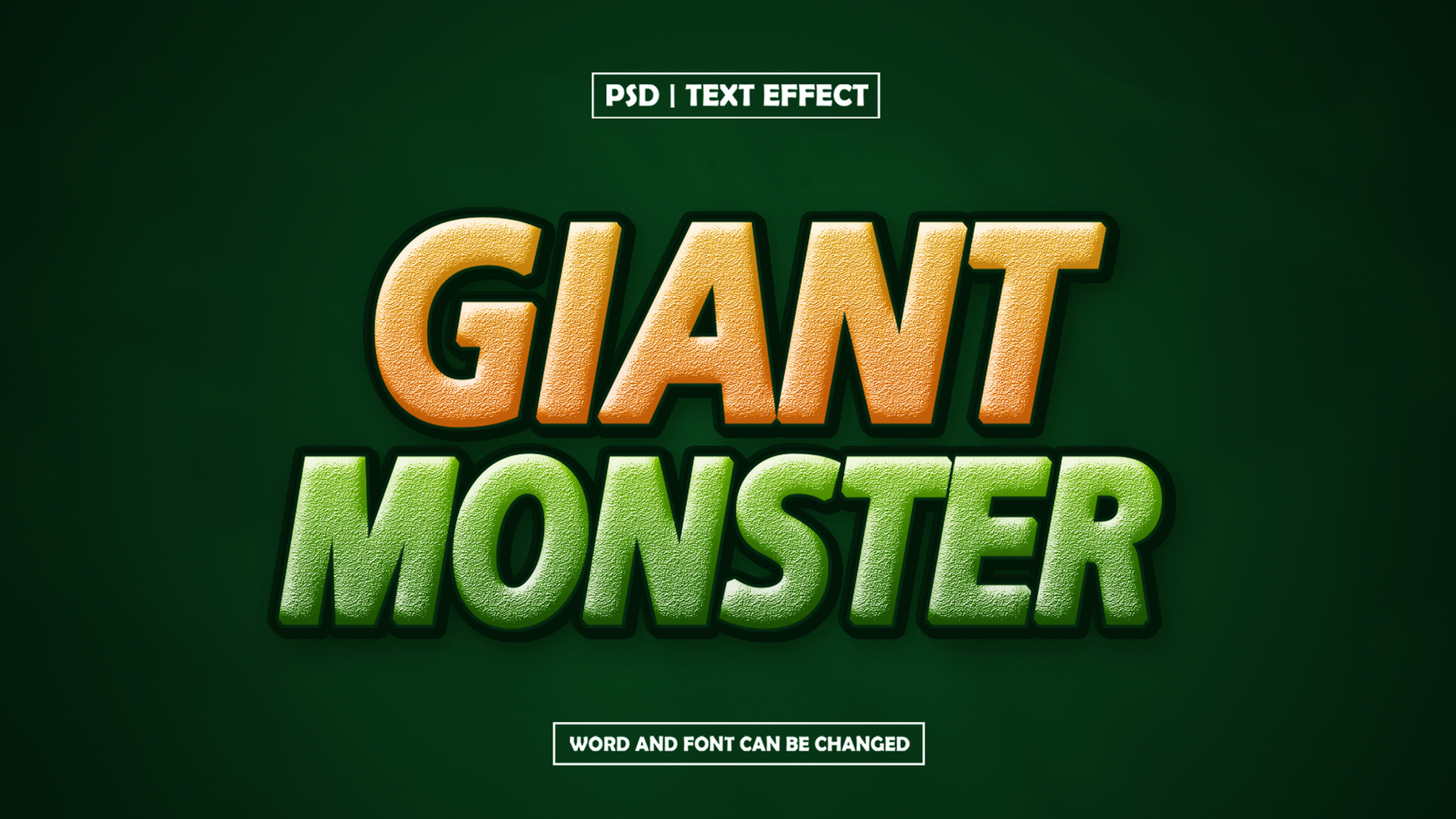 Giant Monster 3D Text Effect psd