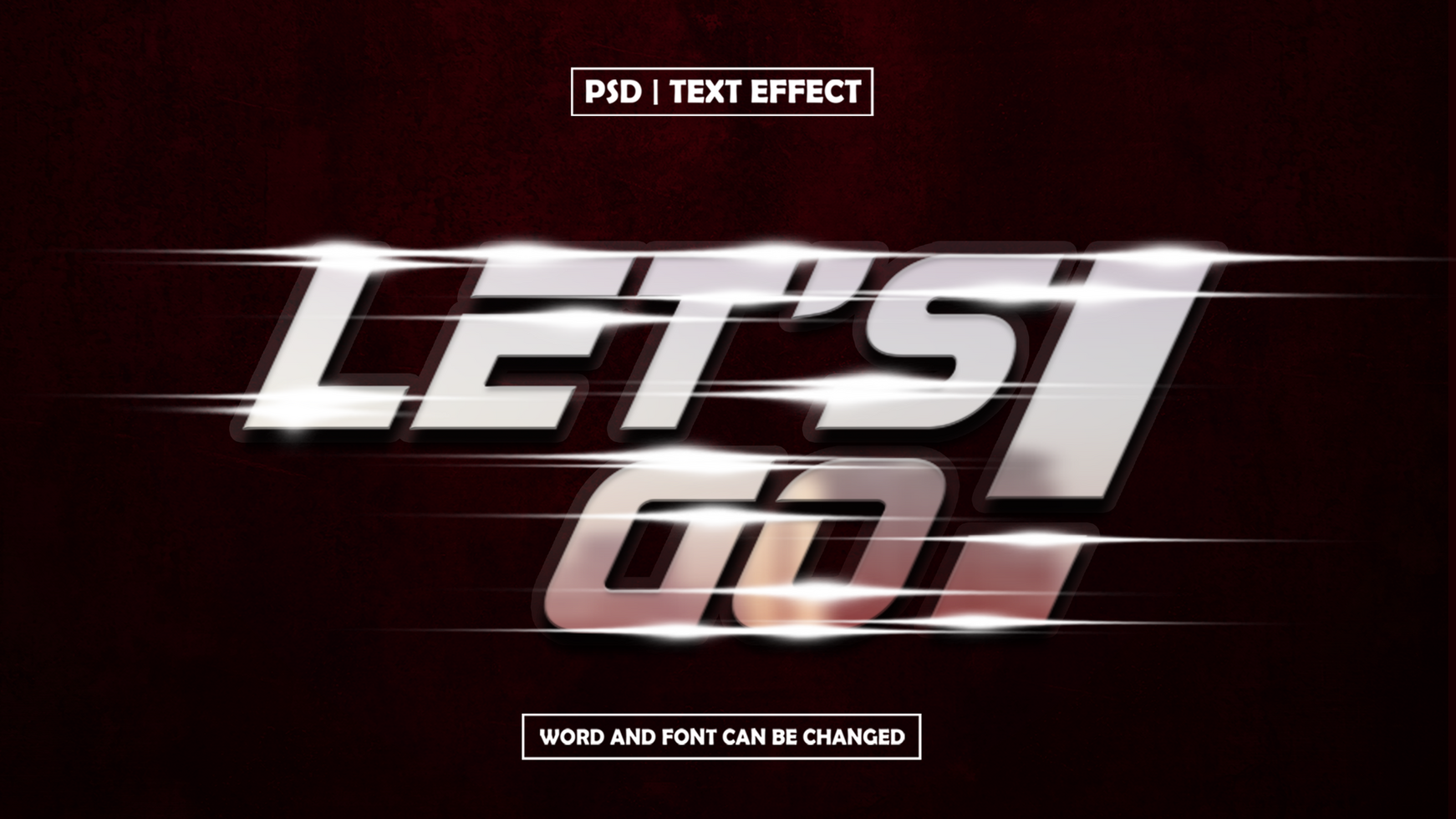 Lets go light Text effect psd