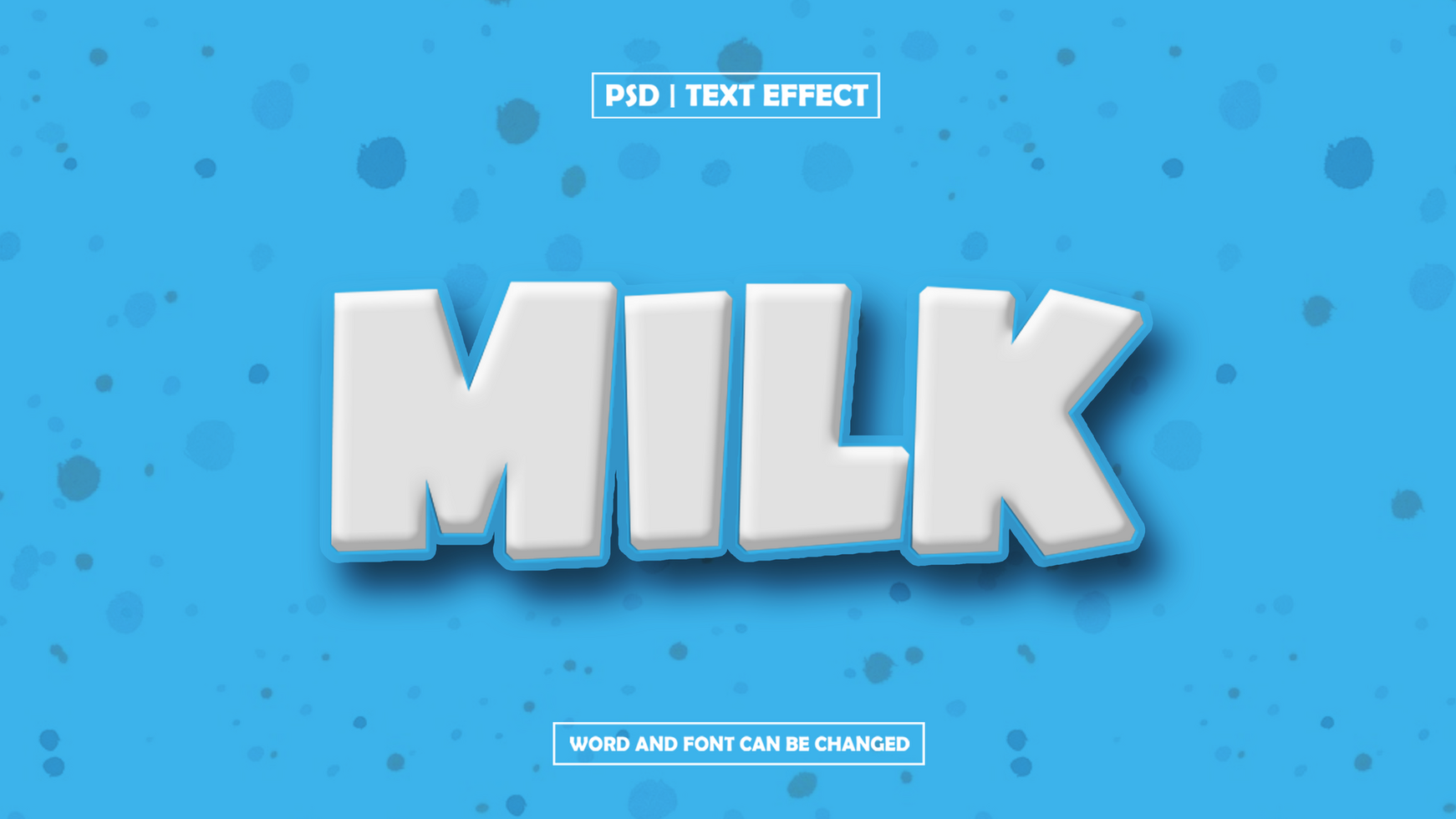 Blue Mlik Text Effect Editable psd