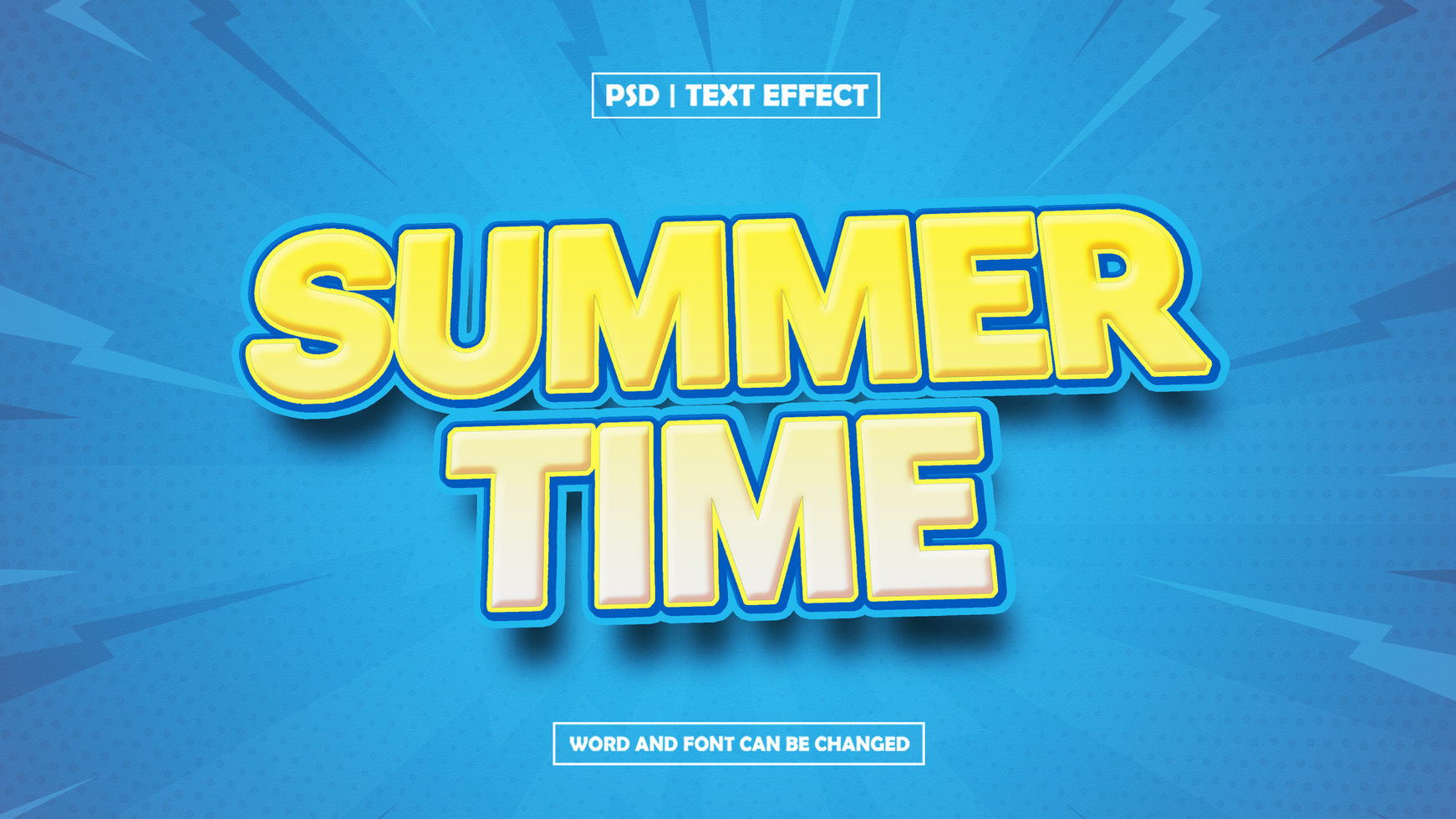 Summer Time 3D Editable Text Effect psd