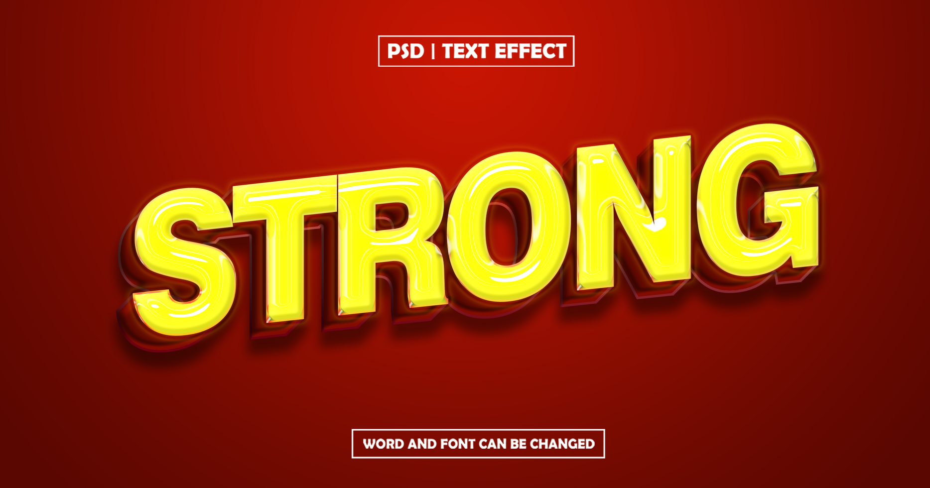 Strong 3D Text Effect psd