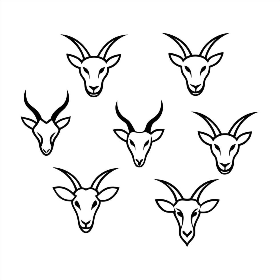 Goat head icon set illustration vector