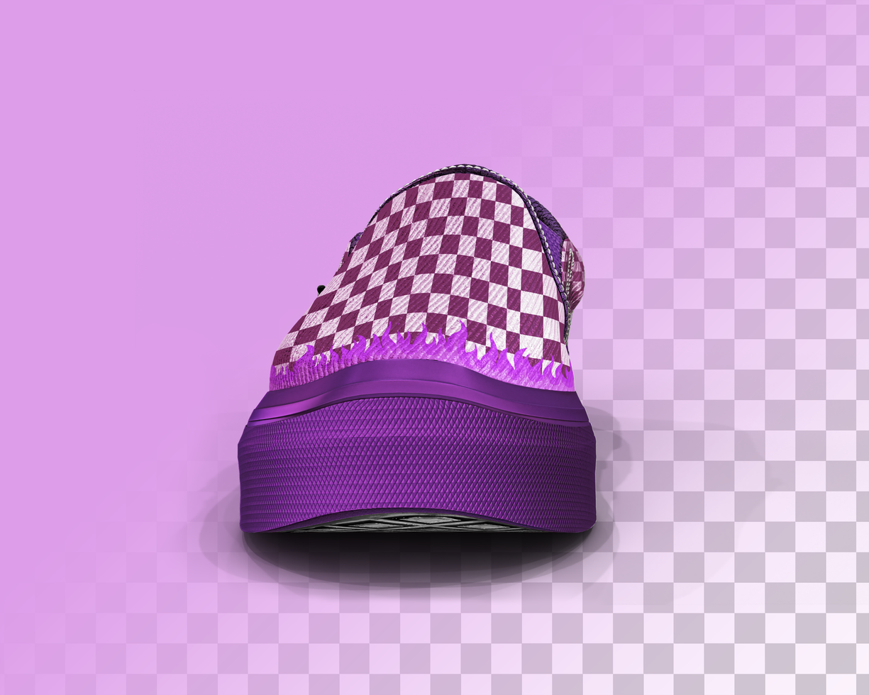 Slip-On Shoes 3D Mockup Realistic Front Perspective Fully Editable psd