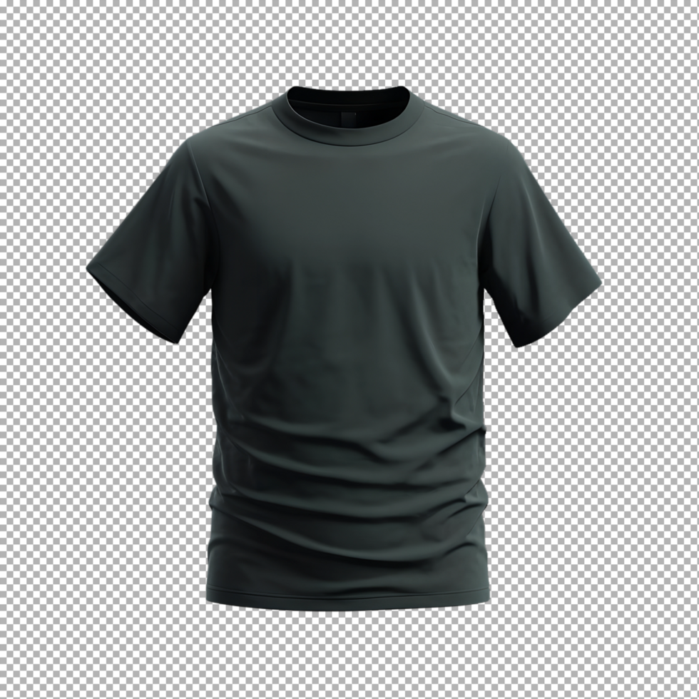 A black t - shirt on a transparent background psd