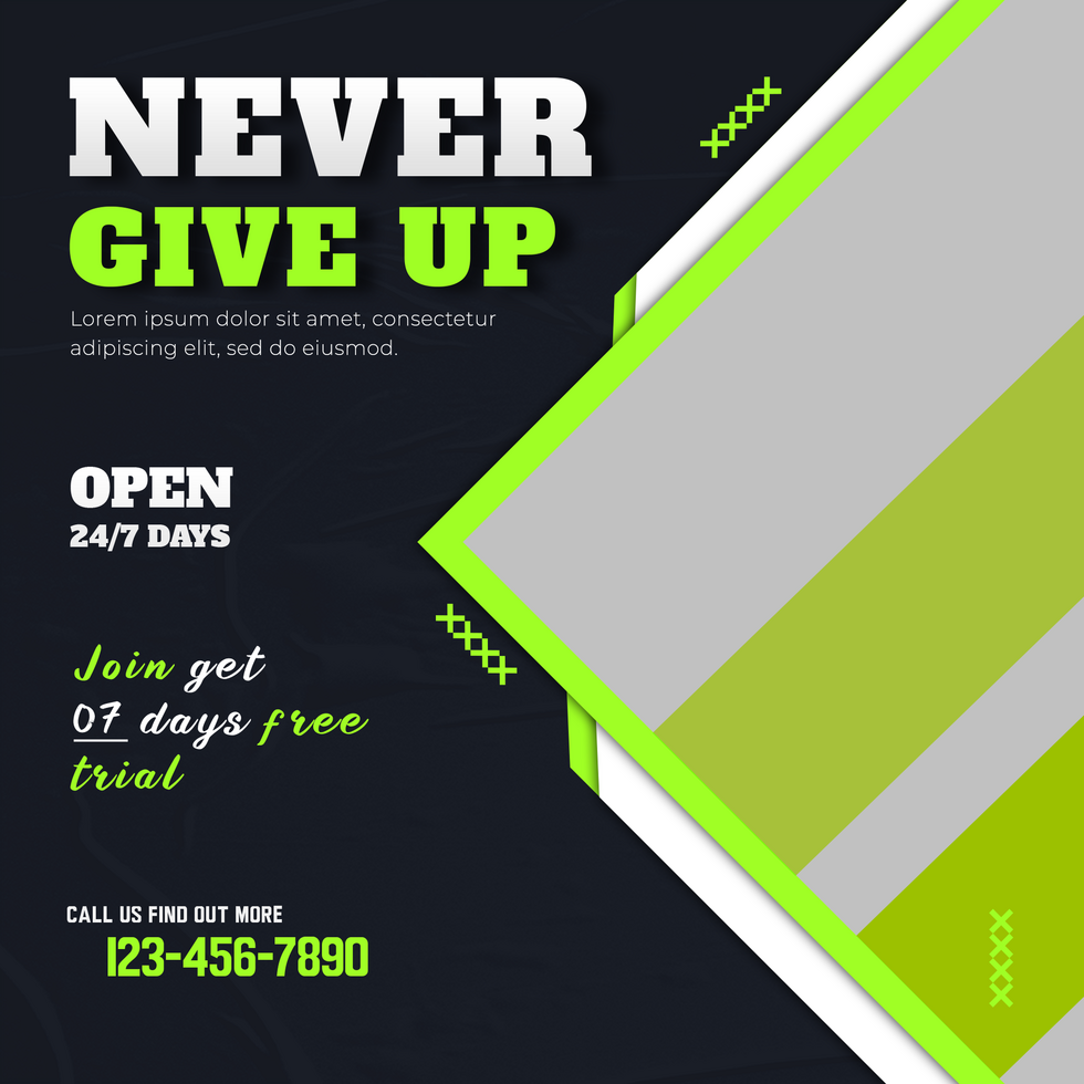 Gym fitness social media post template design psd