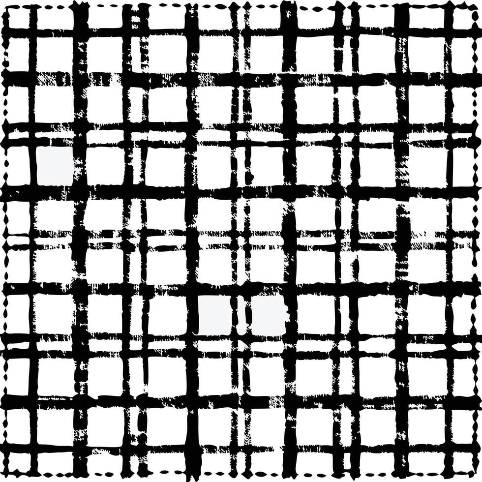 Grunge black and white checkered pattern vector