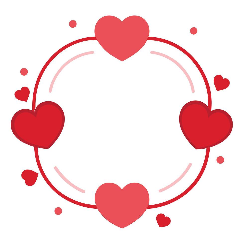 Valentine's day frame with hearts illustration vector