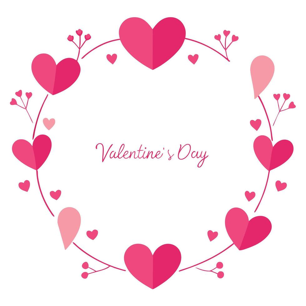 Valentine's day background with hearts vector
