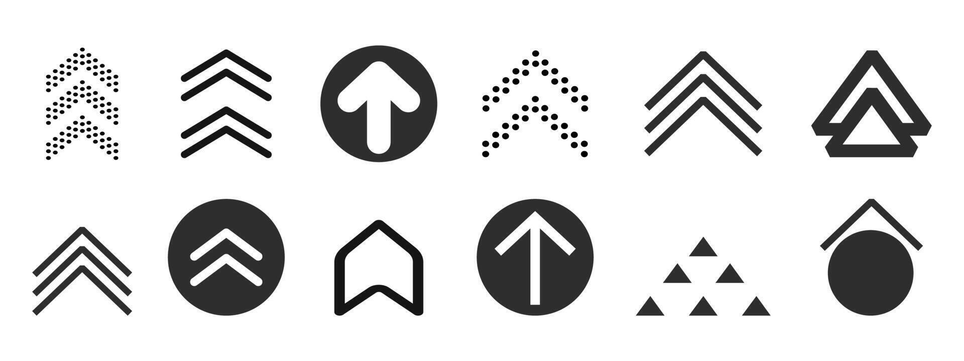 Swipe up slide arrow button, scroll ui icon. Interface simple sign, set of buttons for social media symbol. Swipe up, arrow up buttons vector