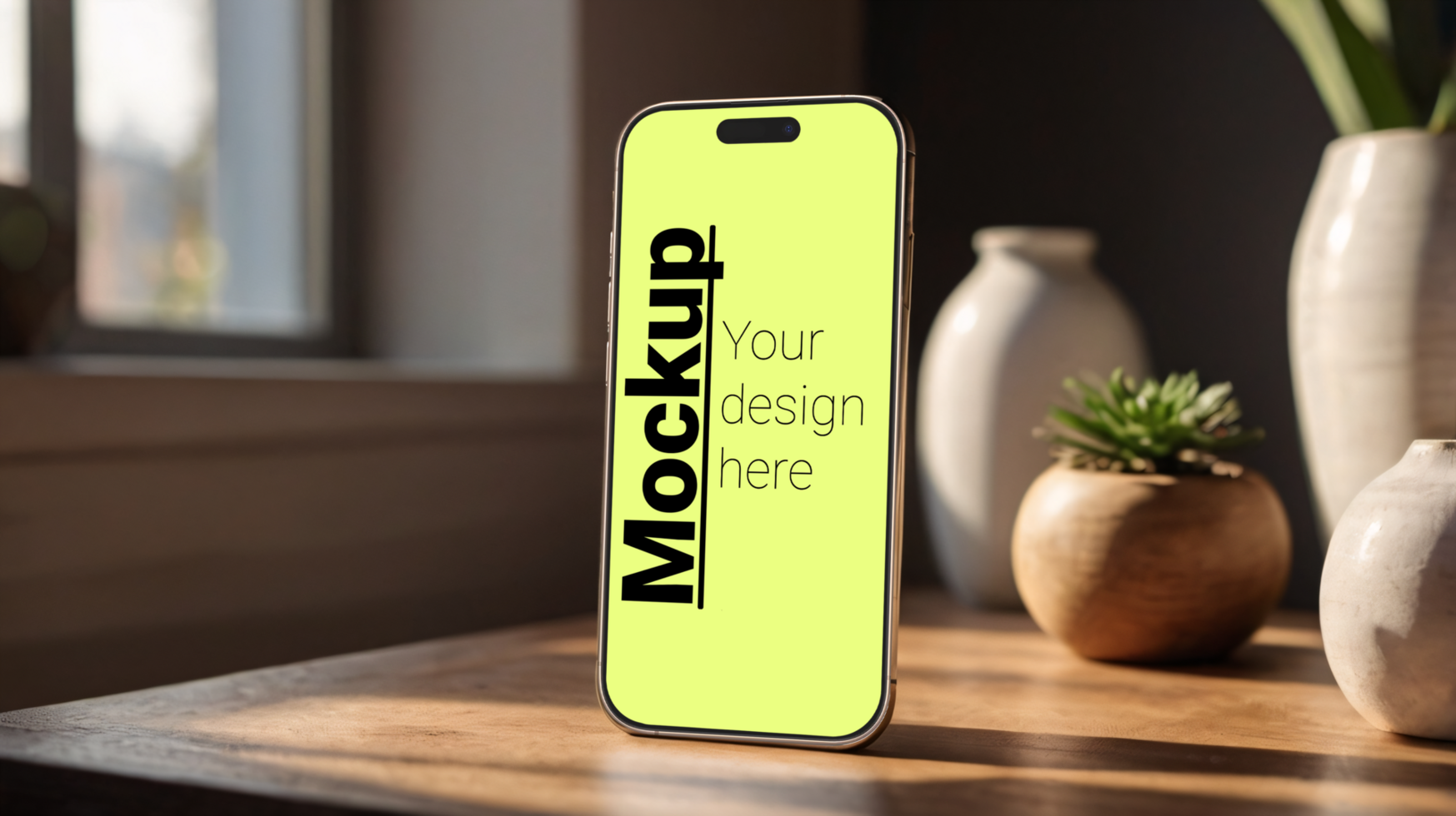 phone x mockup on a table psd