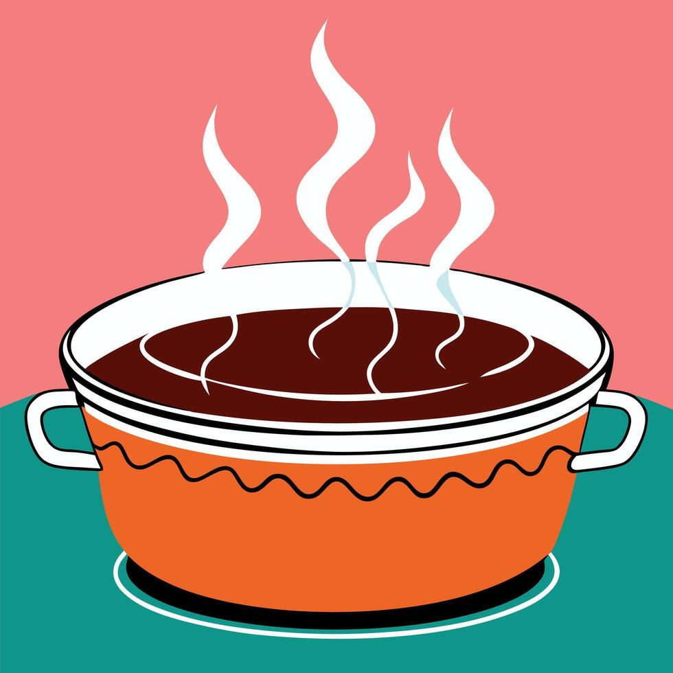 A pot of coffee with steam coming out of it vector
