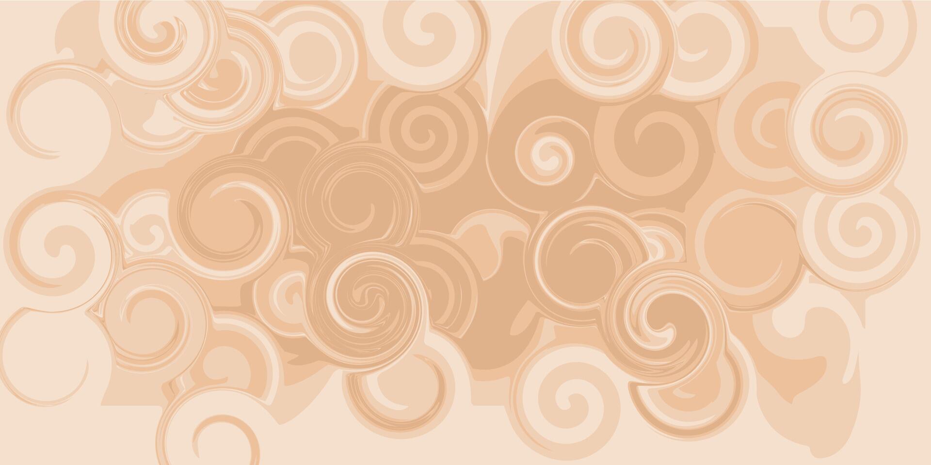 Nude tan fluid swirl horizontal background to create a trendy cover. Beige texture for web design. vector
