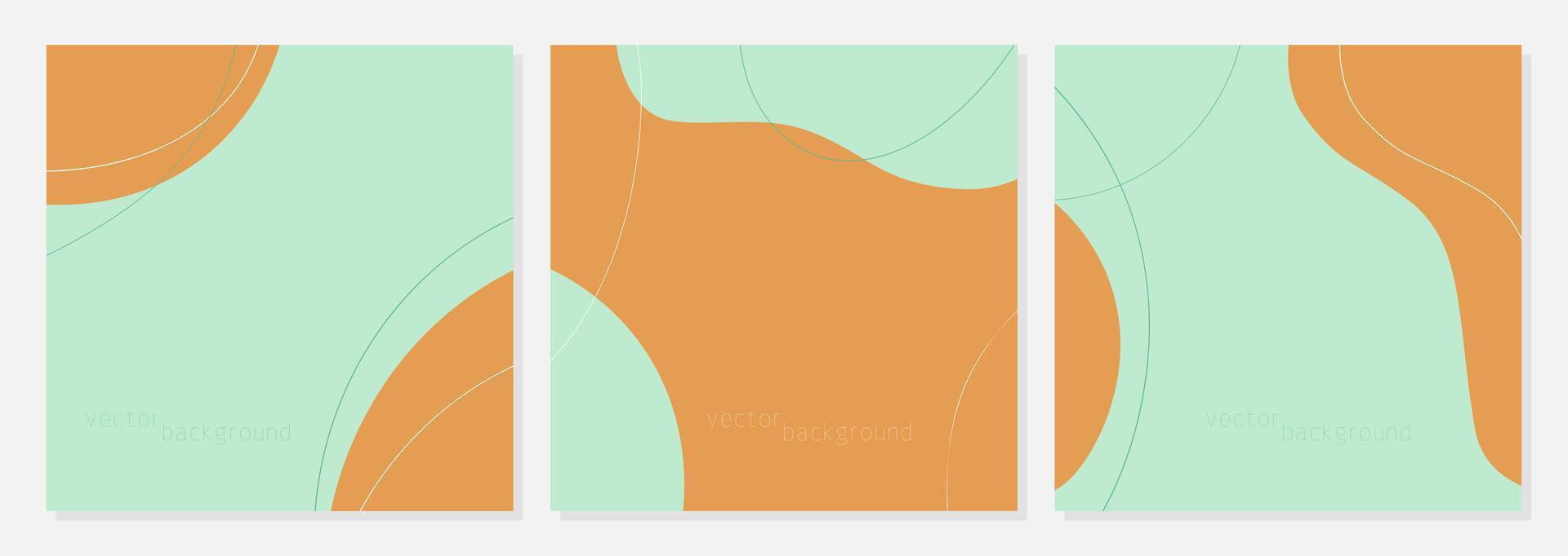 Templates social stories square layout, abstract boho style, mint and orange poster and advertising design, brochure. vector