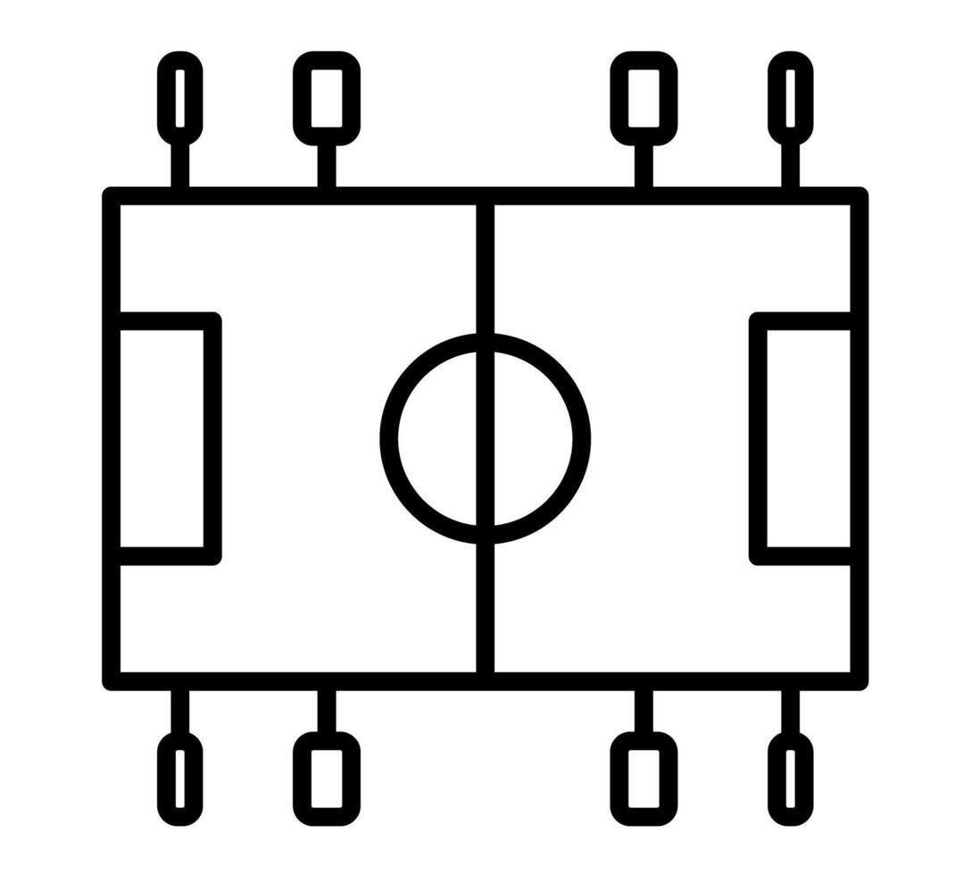 Table football line icon, Amusement park concept, foosball sign on white background, Table soccer icon in outline style for mobile concept and web design. vector