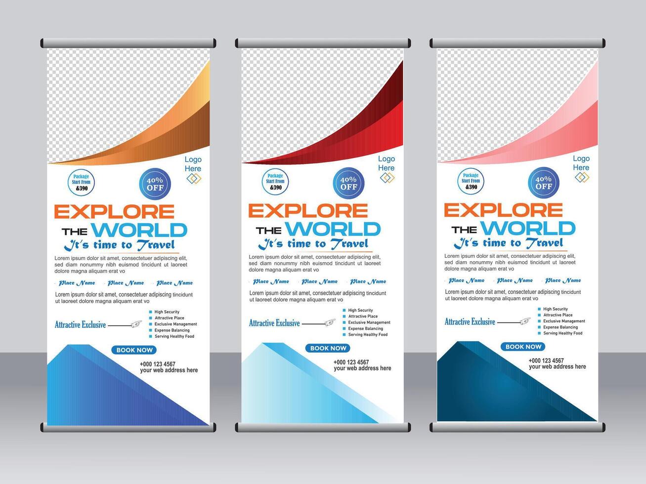 Professional Corporate Business Roll up banner design template vector