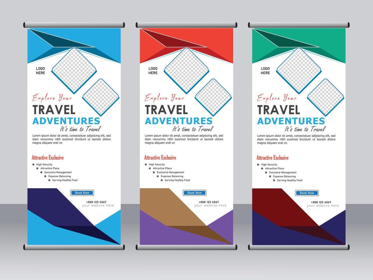 Corporate Business Roll up banner design template vector