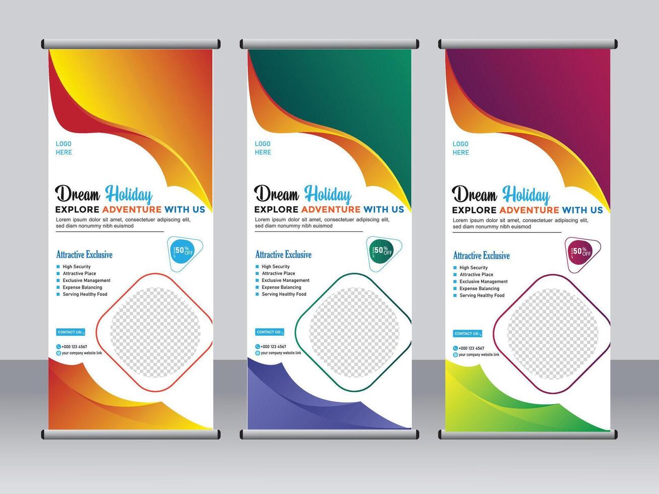 Business Roll up banner design template vector