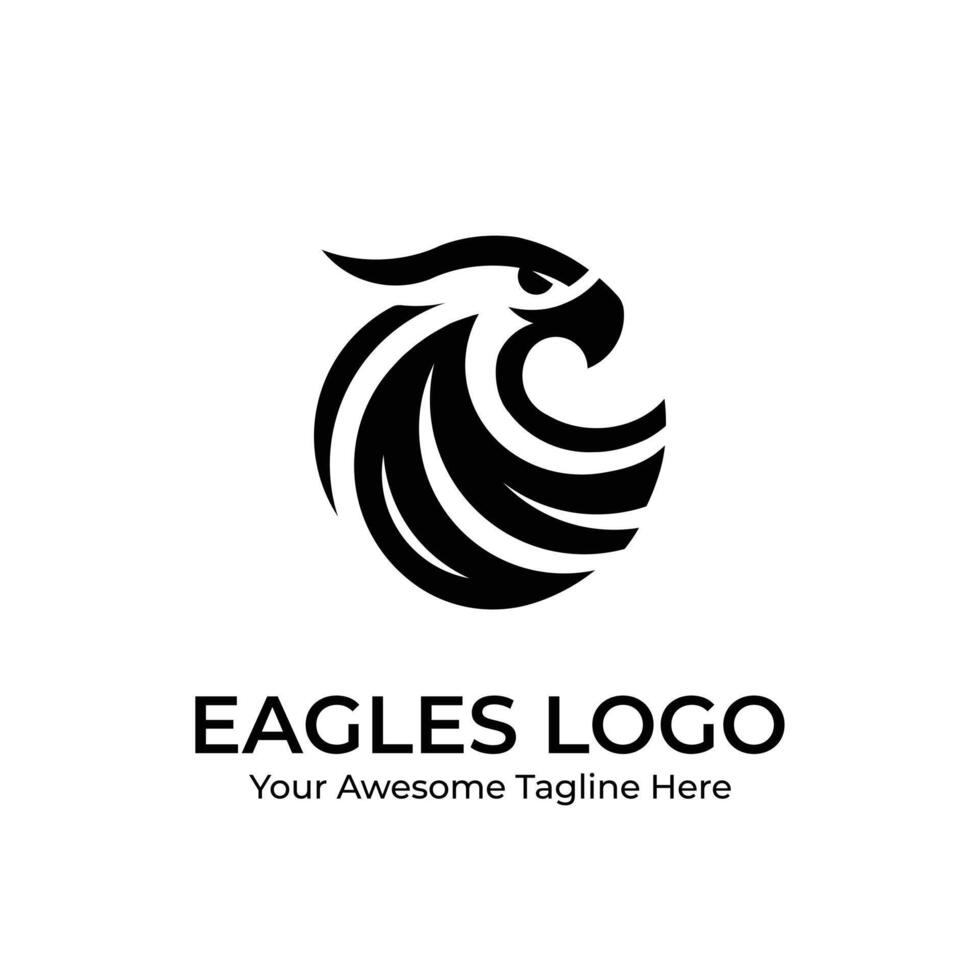 A powerful illustration of an eagles head perfect for use as a logo mascot or design element vector