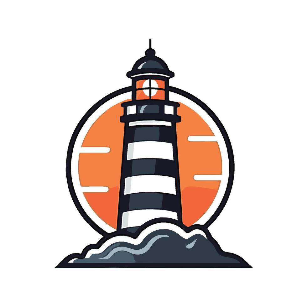 illustration of Lighthouse Icon on Transparent Background vector