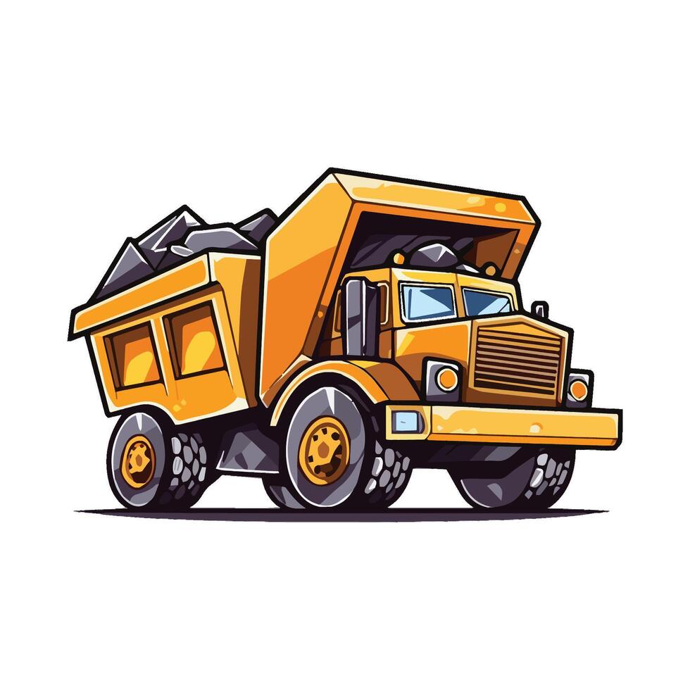 illustration of truck infront of white background vector