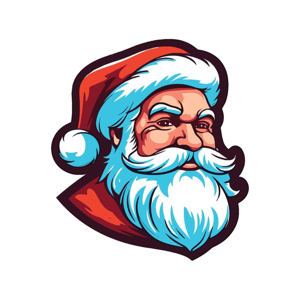 Traditional Santa Claus with Red Suit, Hat, and White Beard vector