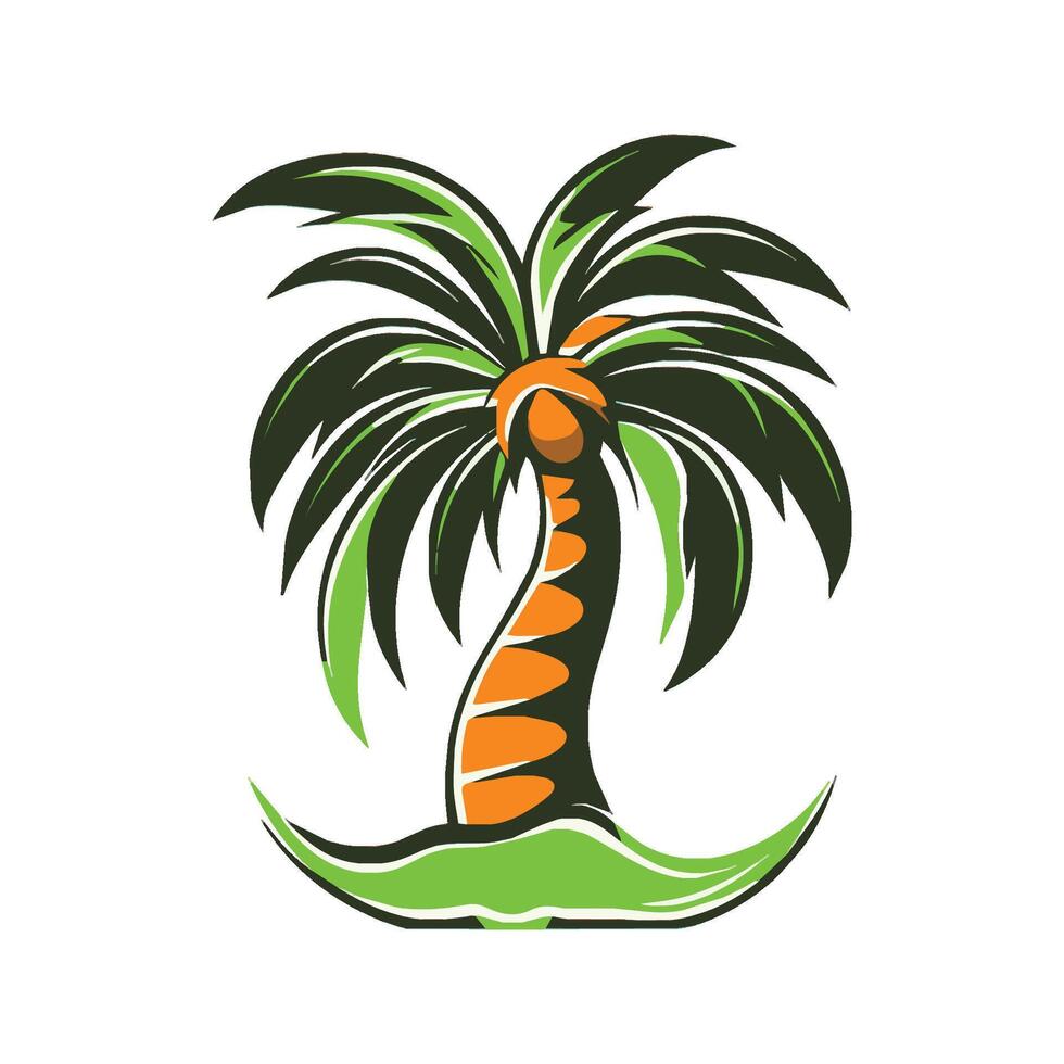 illustration of palm tree icon vector